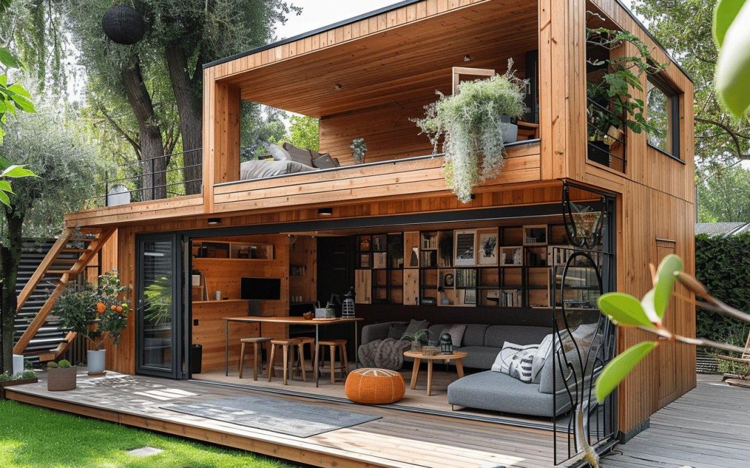 Studio de jardin 20m2 avec mezzanine en bois : espace habitable design et sans permis