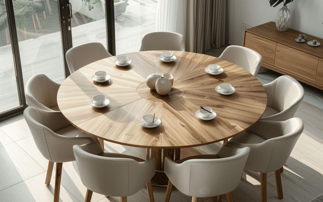 Table ronde extensible pour salle à manger et cuisine pas cher