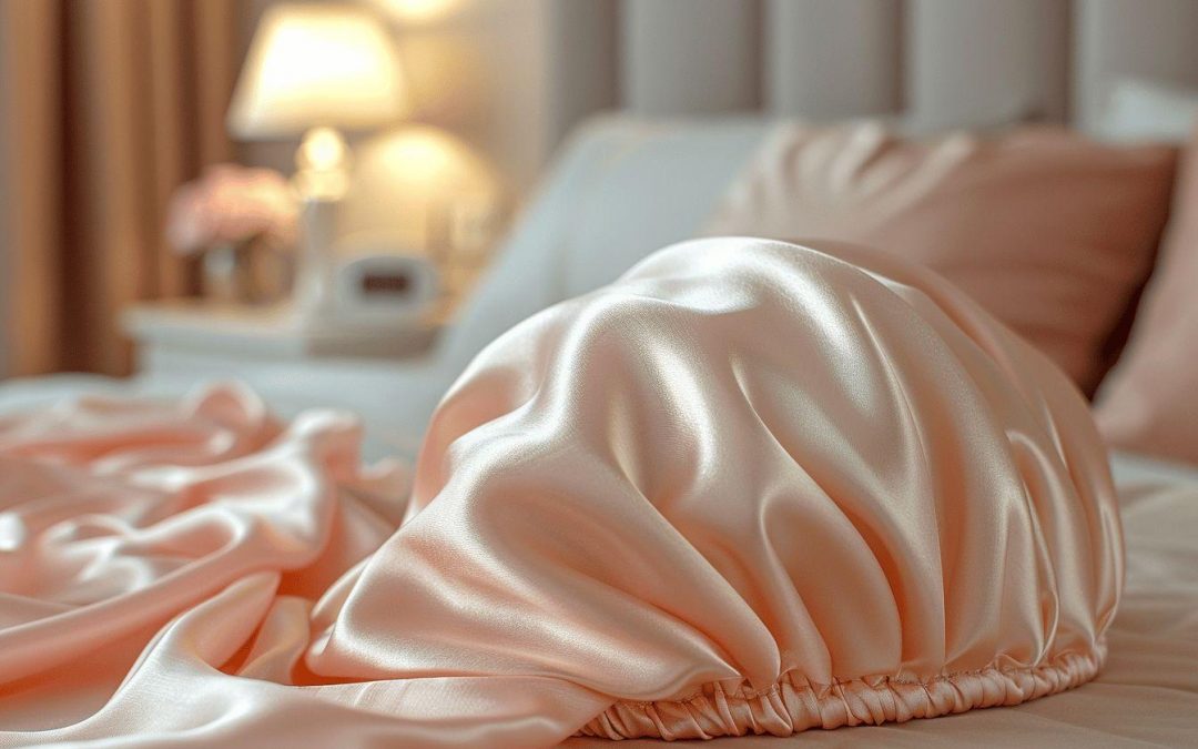 Bonnet en satin pour cheveux : protection de nuit contre les frisottis