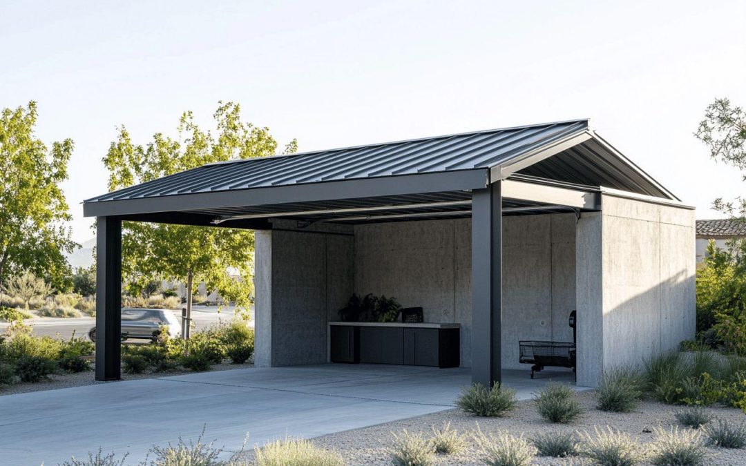 Garage préfabriqué en béton avec carport : installation au meilleur prix