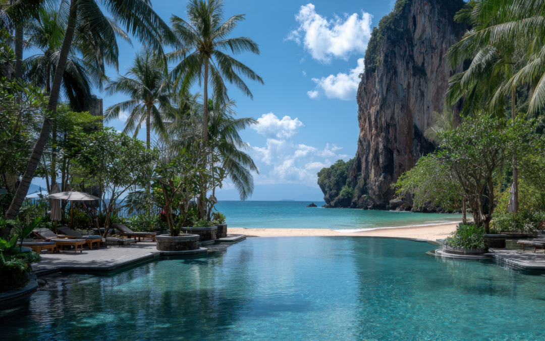 Piscine hors sol avec plage immergée en bois et escalier pour confort et élégance