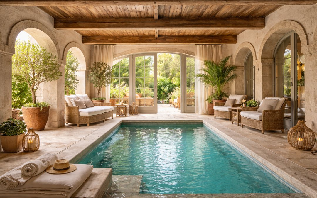 Location maison avec piscine intérieure chauffée et jacuzzi en PACA