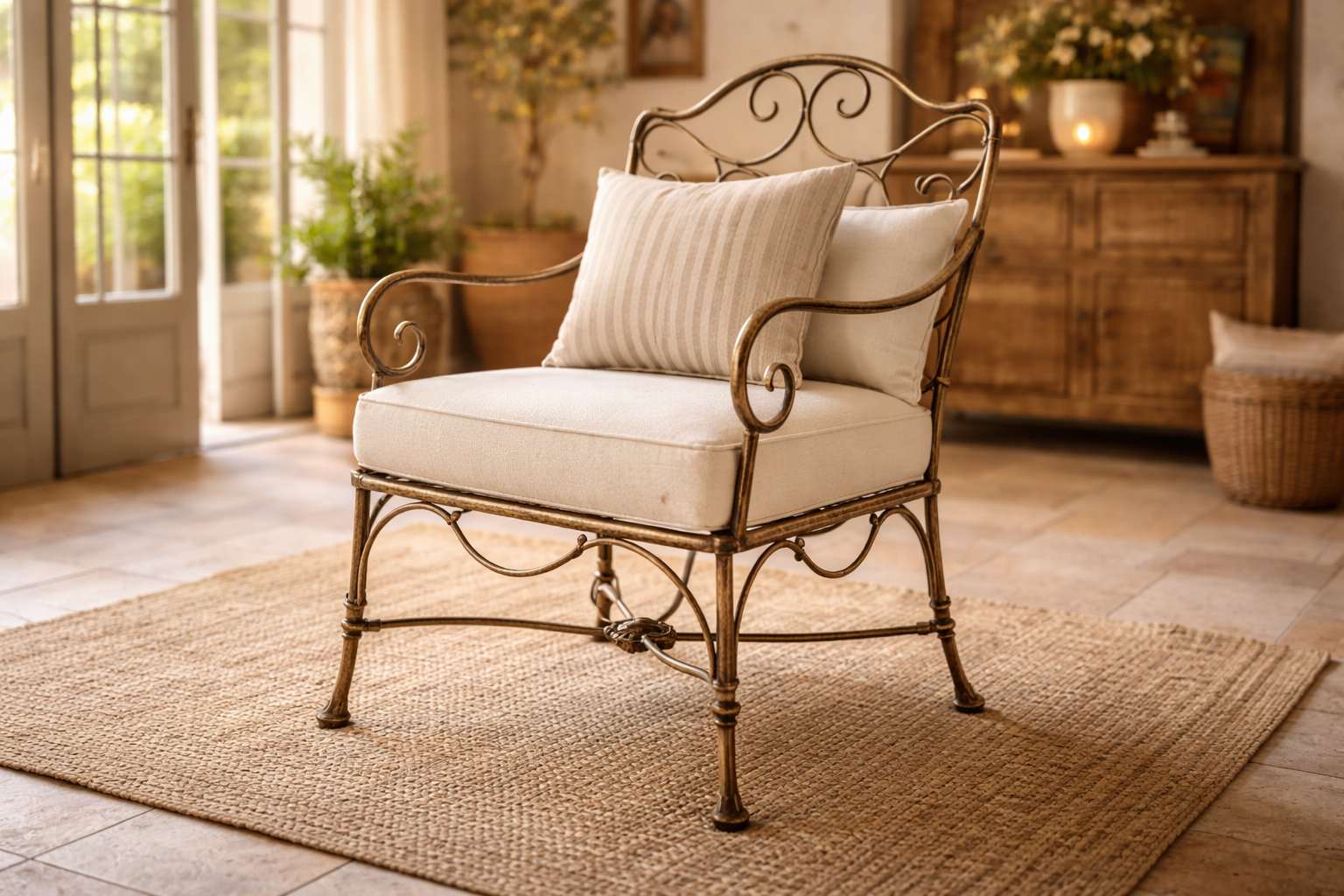 fauteuil métal vintage