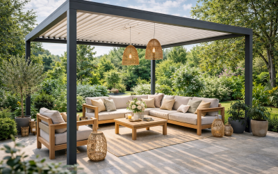 Pergola d’exposition à vendre : prix réduits sur pergolas bioclimatiques aluminium