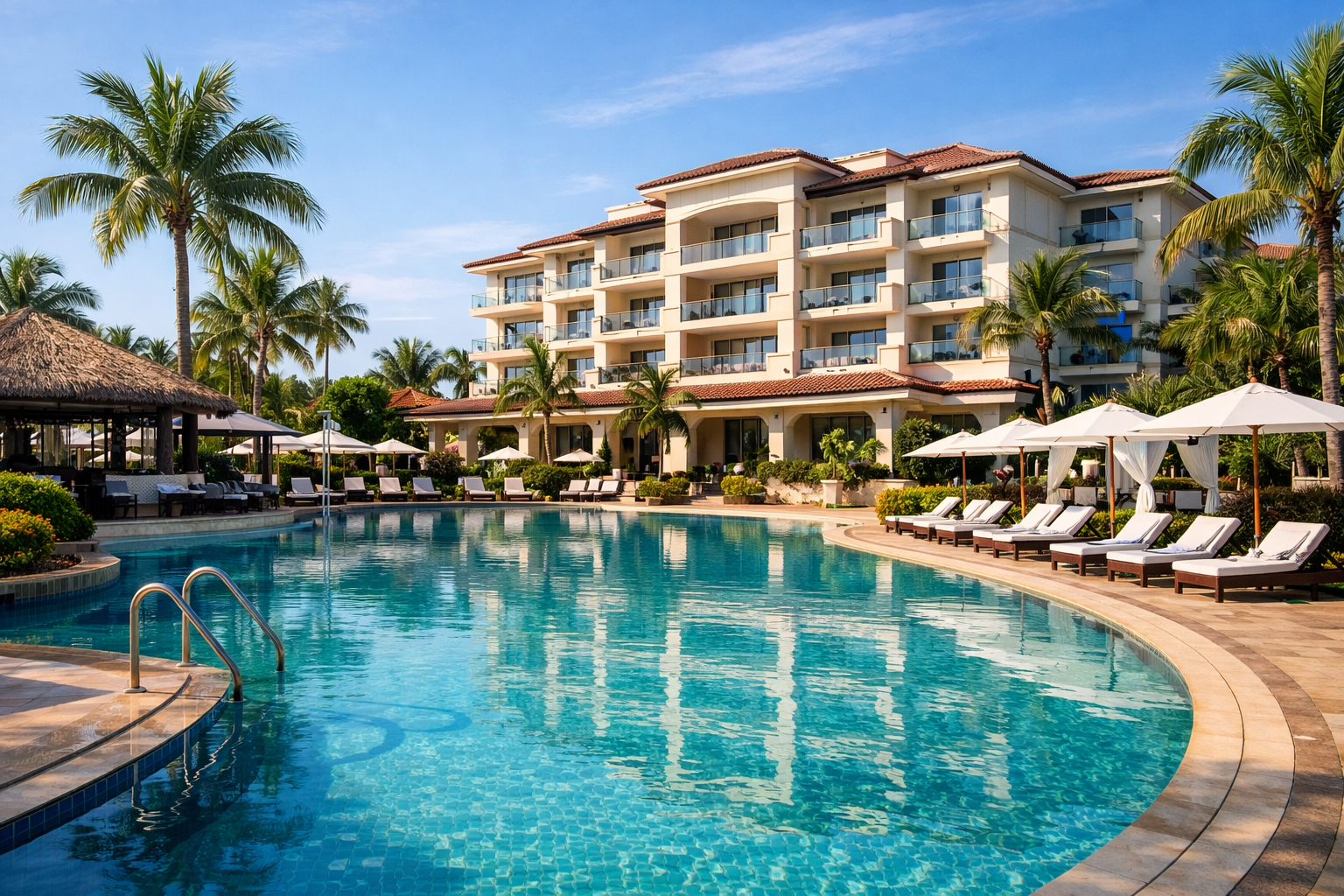 Construction et rénovation de piscines d’hôtels à Cavalaire-sur-Mer : design, normes, équipements et aménagements haut de gamme.