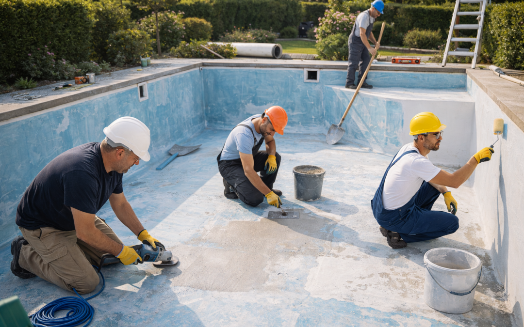 Construction de piscine au Rayol-Canadel pour hôtels