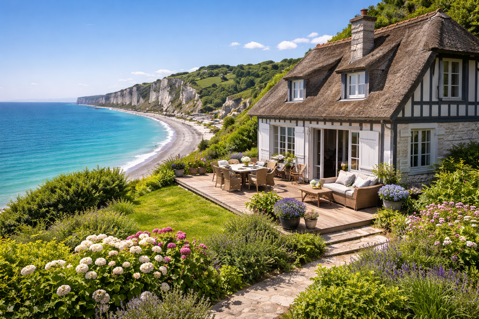 Trouver une maison à vendre à Pourville-sur-Mer : vivez le charme de la côte normande Découvrez les maisons à vendre à Pourville-sur-Mer. Profitez d'une vue mer imprenable et d'un cadre idyllique pour investir ou vivre sur la côte normande.
