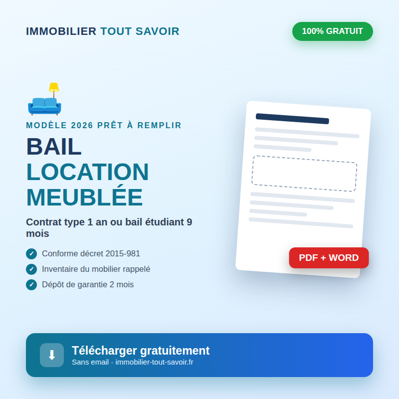 Modèle de bail de location meublée gratuit à télécharger en PDF et Word