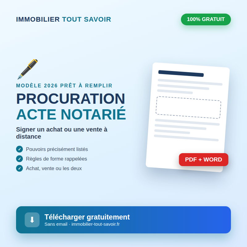 Modèle de procuration pour signature d’acte notarié à télécharger