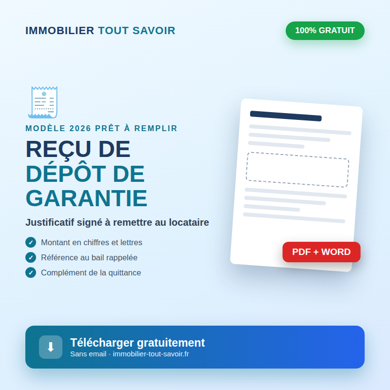 Reçu de dépôt de garantie gratuit à télécharger en PDF et Word